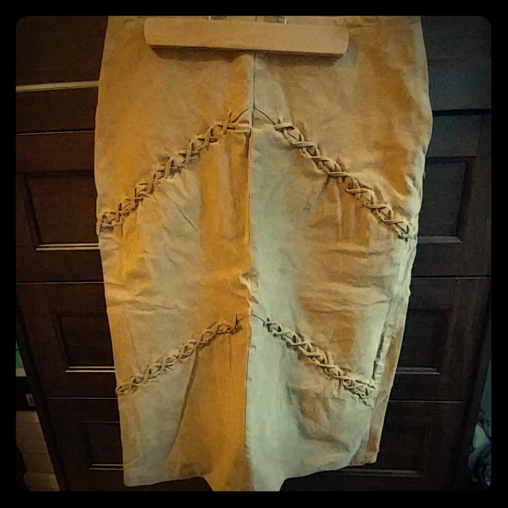 Tan Leather Skirt